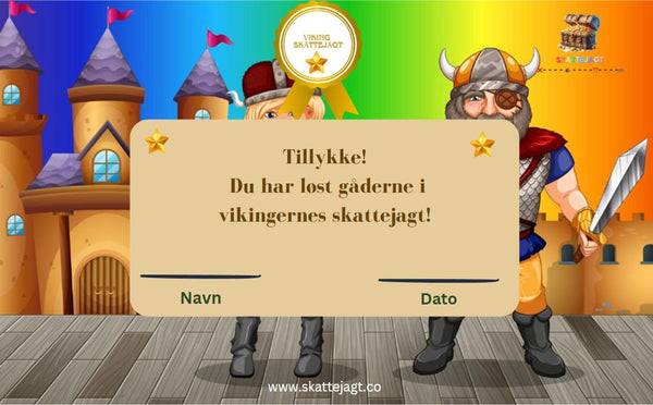 Viking-Skattejagt - 5-8 år - Skattejagt opgaver til udskrivning PDF