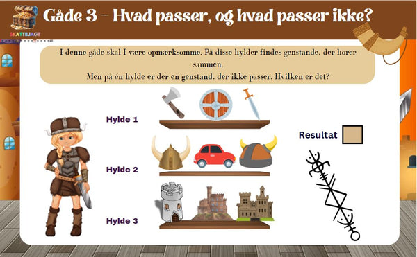 Viking-Skattejagt - 5-8 år - Skattejagt opgaver til udskrivning PDF
