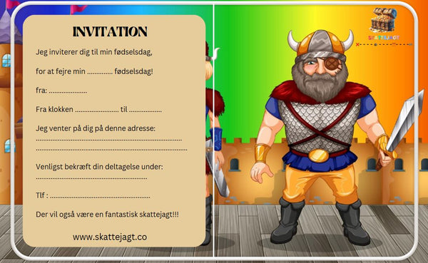 Viking-Skattejagt - 5-8 år - Skattejagt opgaver til udskrivning PDF